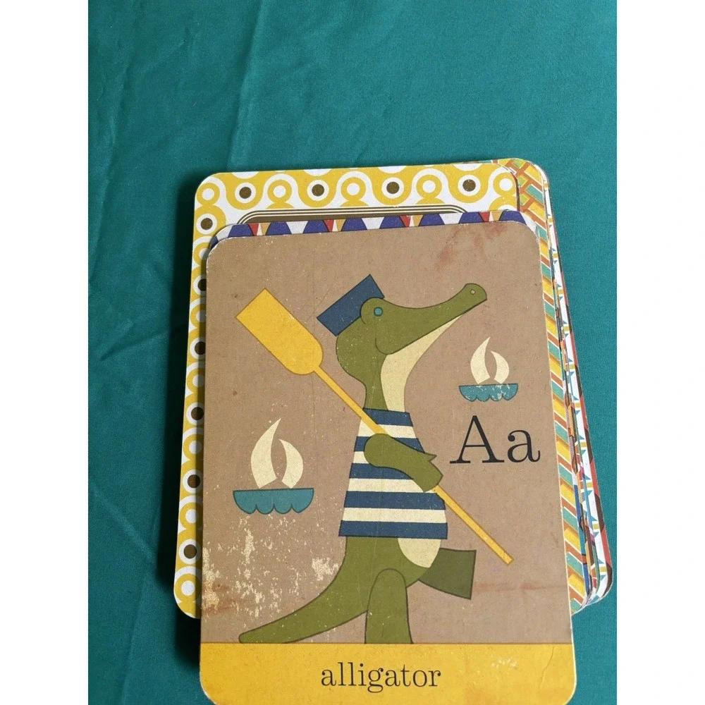 Alphabet Large Flash Cards A to Z Children's Room Decor Animal Pictures Vtg. 6x8